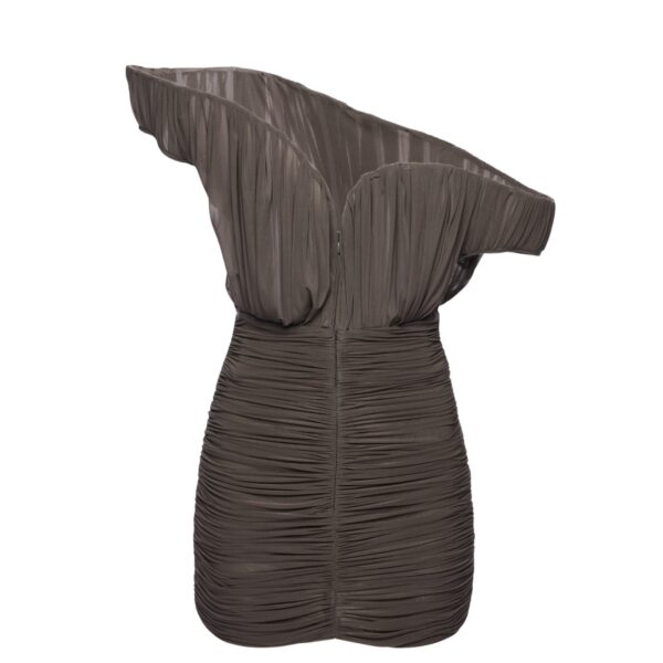 Magda Butrym Asymmetrical petal mini dress in brown