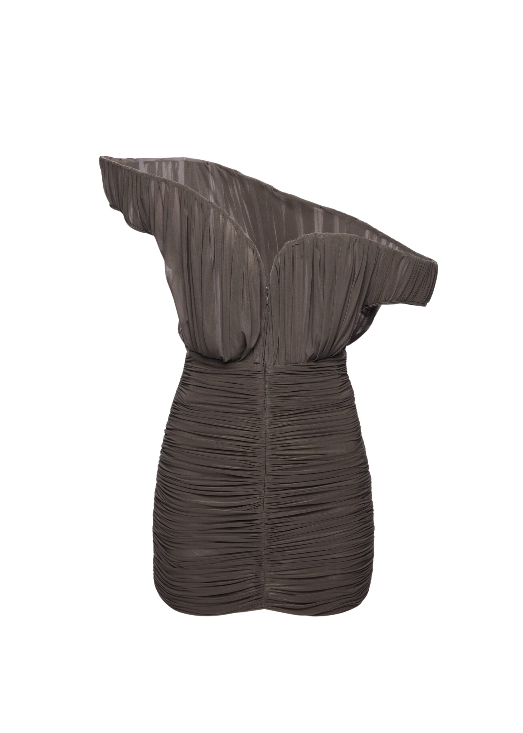 Magda Butrym Asymmetrical petal mini dress in brown