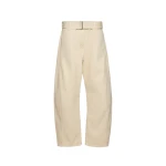 Magda Butrym Belted wide-leg denim trousers in beige