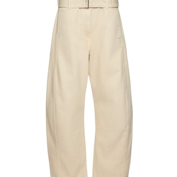 Magda Butrym Belted wide-leg denim trousers in beige