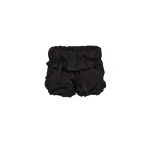 Magda Butrym Bubble silk shorts with ruffle waist in black