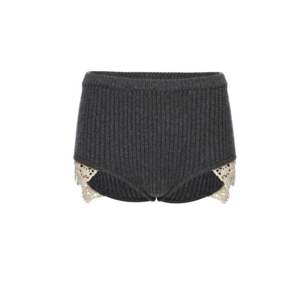 Magda Butrym Cashmere crochet-trim shorts in grey