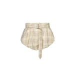 Magda Butrym Checkered flared cotton shorts in cream