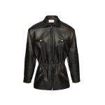 Magda Butrym Cinched leather jacket in vintage black