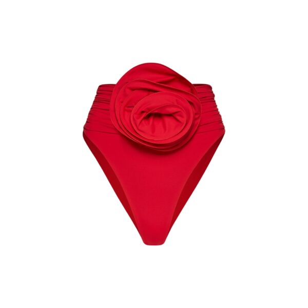 Magda Butrym Classic high waist flower swim bottom in red