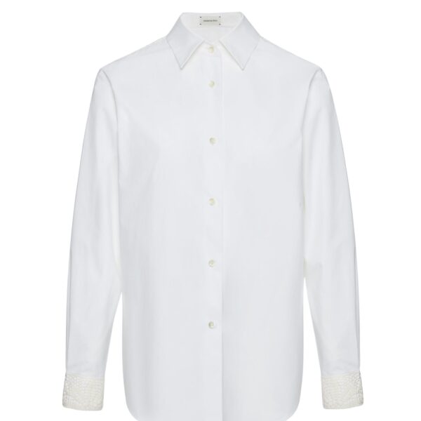 Magda Butrym Classic shirt with crochet detailing in white