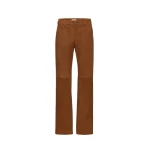 Magda Butrym Corduroy-effect leather straight-leg pants in terracotta
