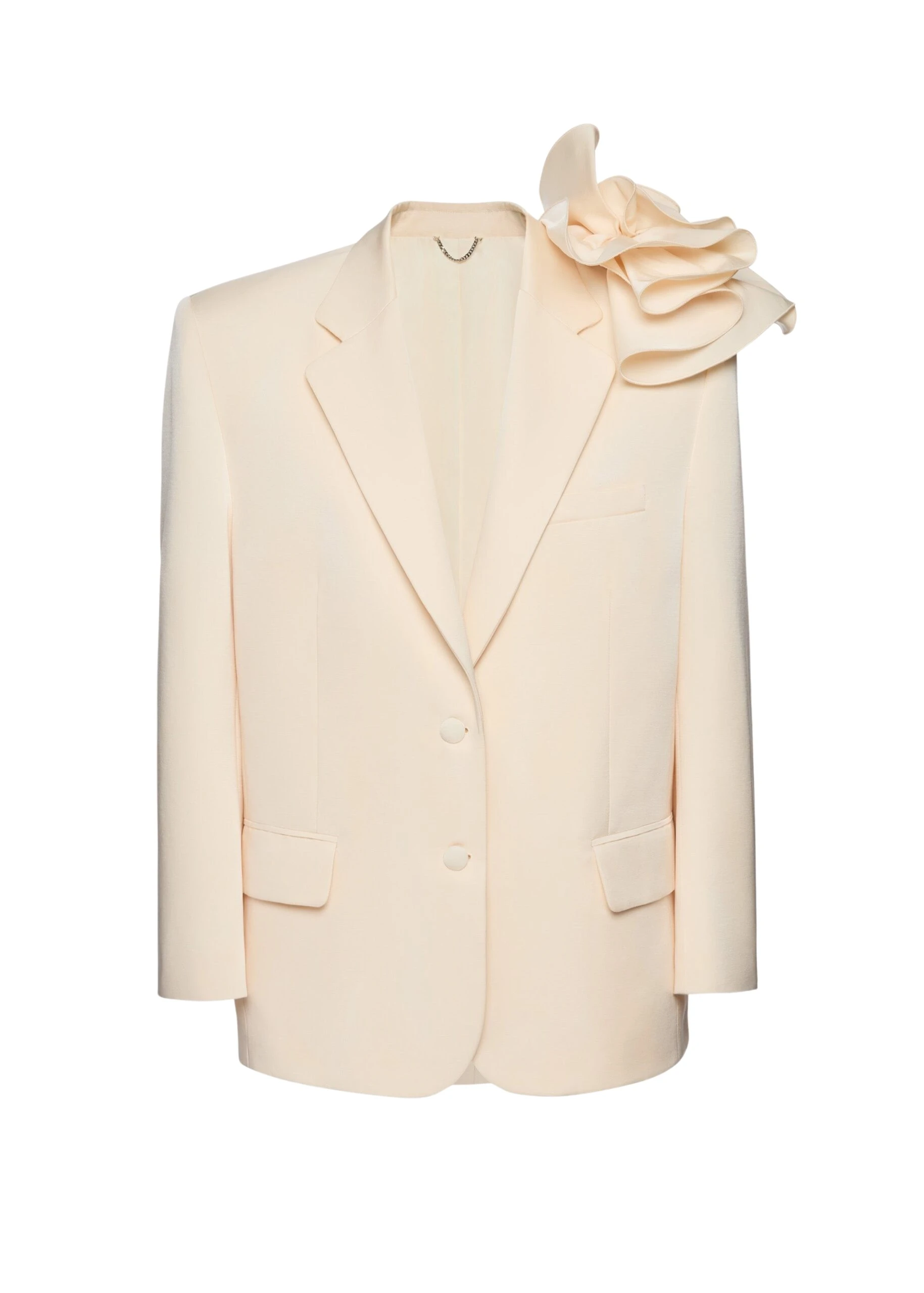 Magda Butrym Cotton and silk flower blazer in cream
