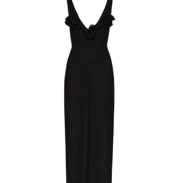 Magda Butrym Crepe high leg maxi dress in black