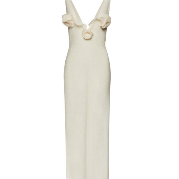 Magda Butrym Crepe high leg maxi dress in cream