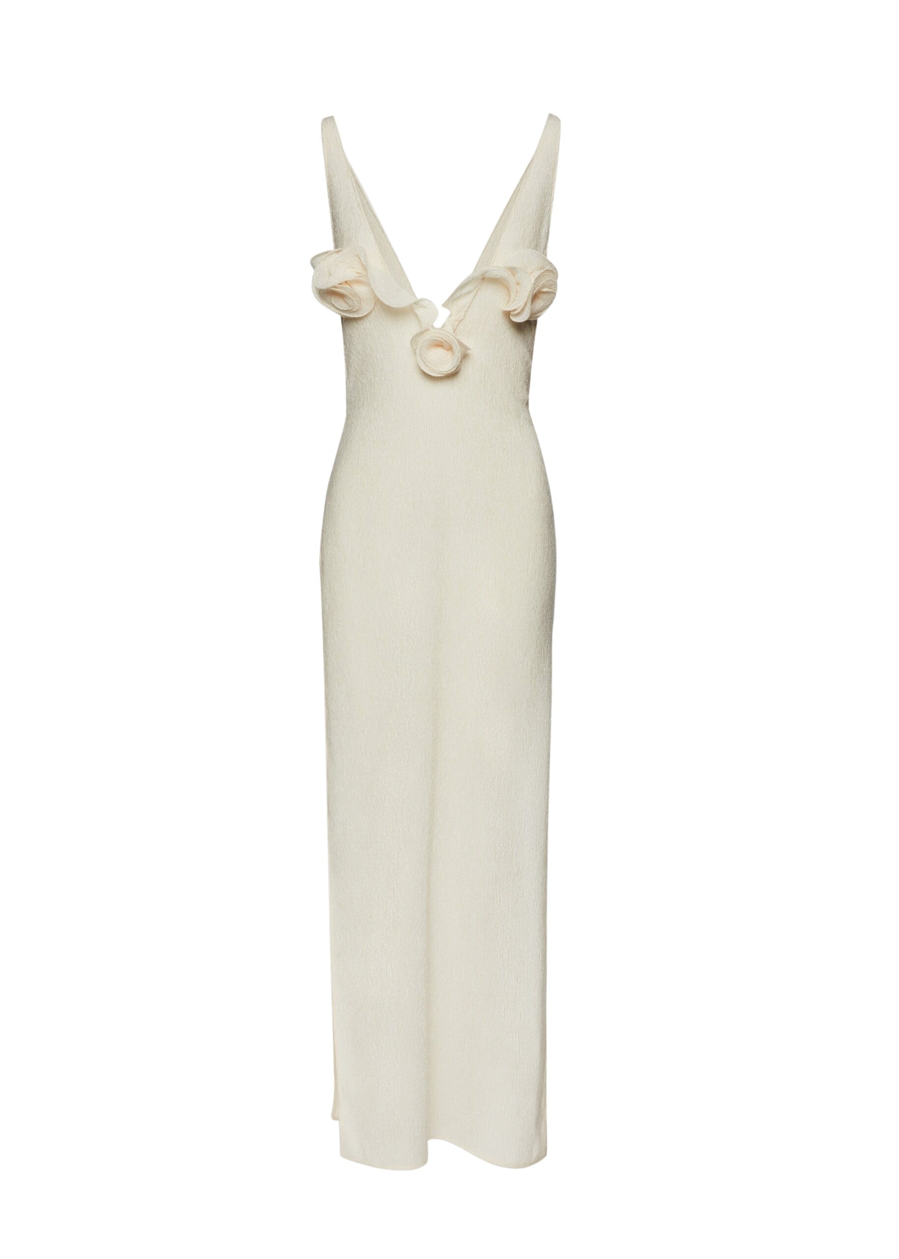 Magda Butrym Crepe high leg maxi dress in cream