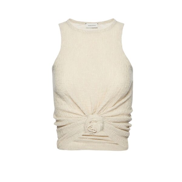 Magda Butrym Crepe knotted tank top in beige