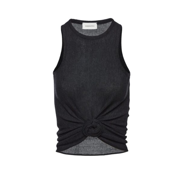 Magda Butrym Crepe knotted tank top in black