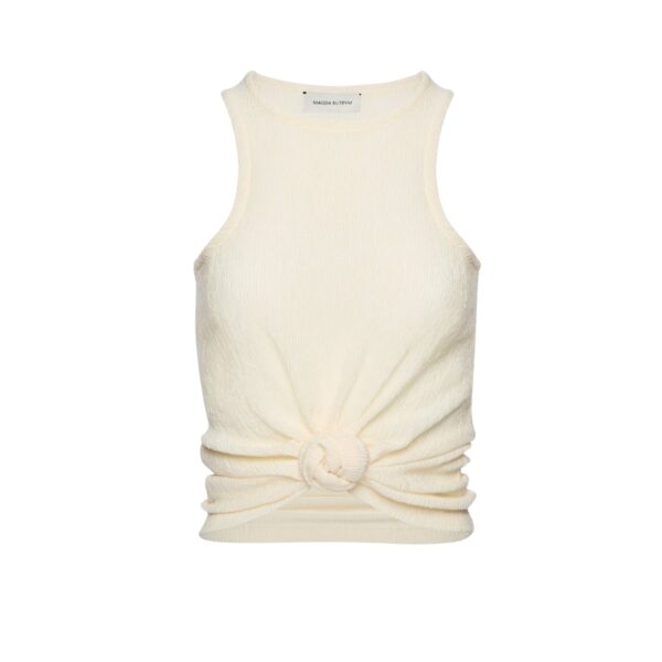 Magda Butrym Crepe knotted tank top in cream