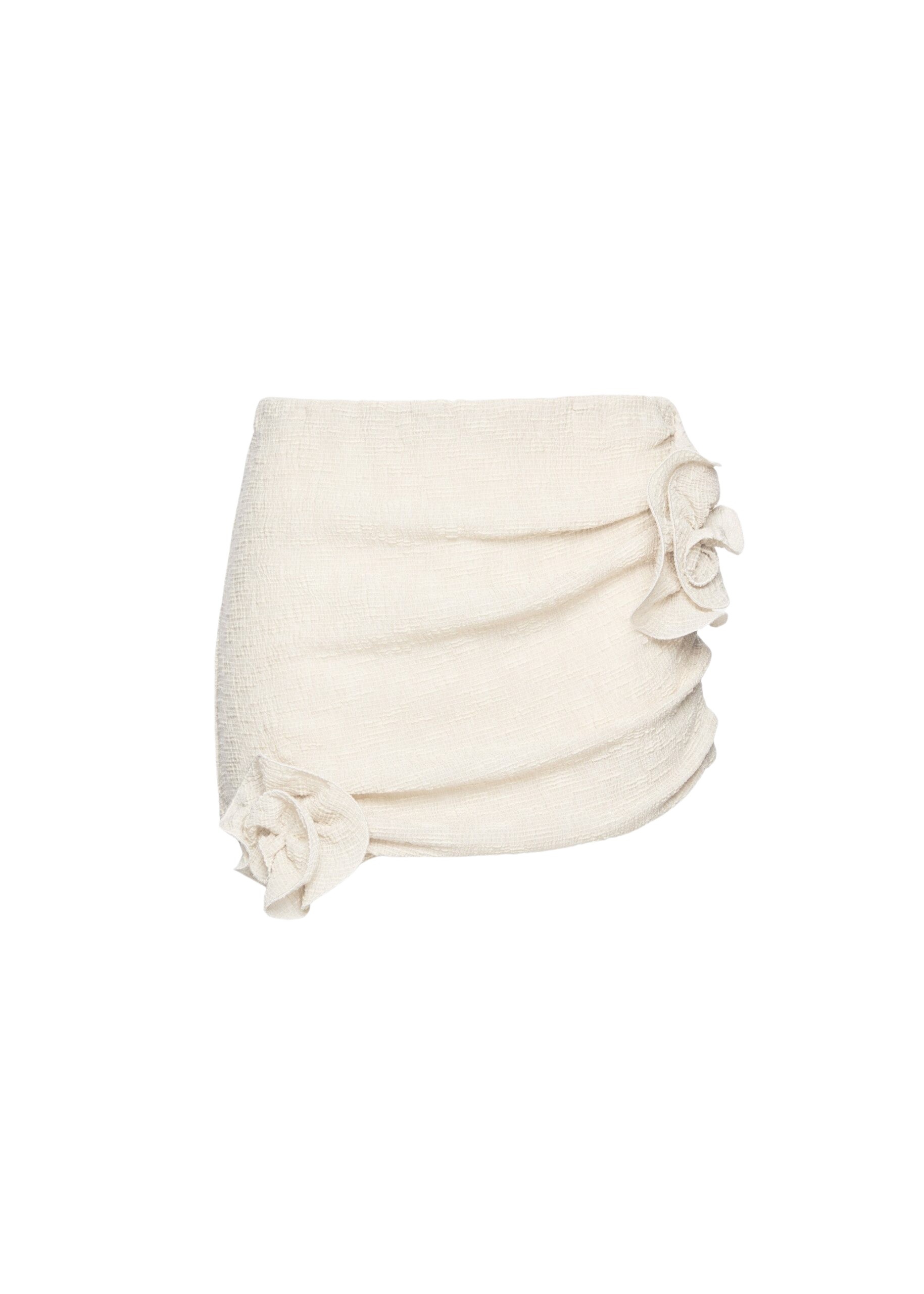 Magda Butrym Crepe rose mini skirt in beige