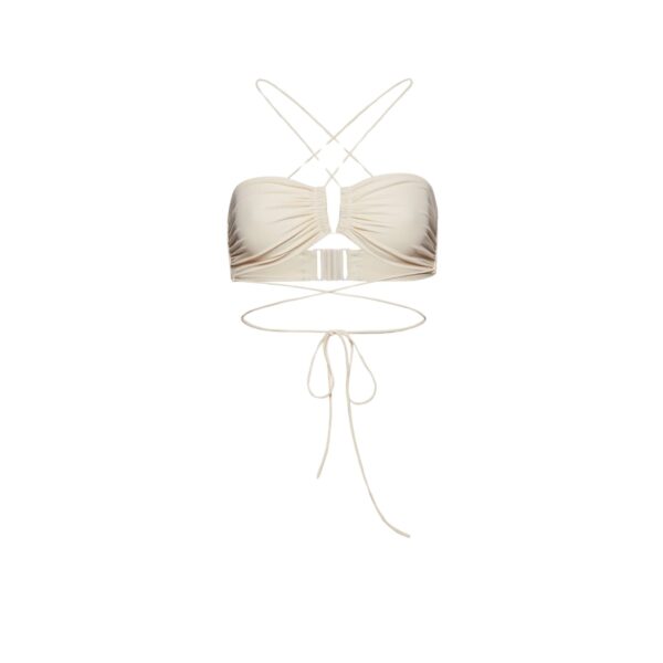 Magda Butrym Crisscross bandeau top in cream