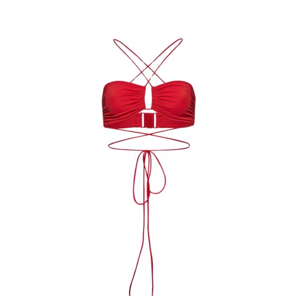 Magda Butrym Crisscross bandeau top in red