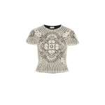 Magda Butrym Crochet and jersey t-shirt set in cream