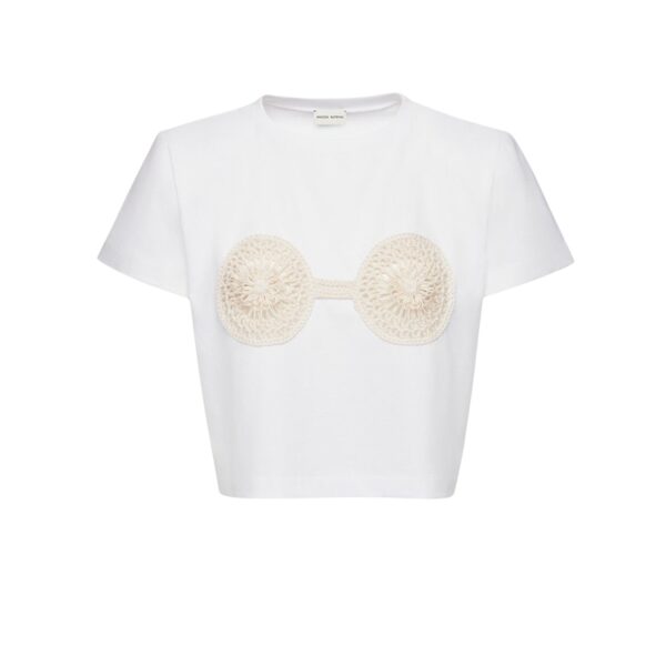 Magda Butrym Crochet bra t-shirt in white