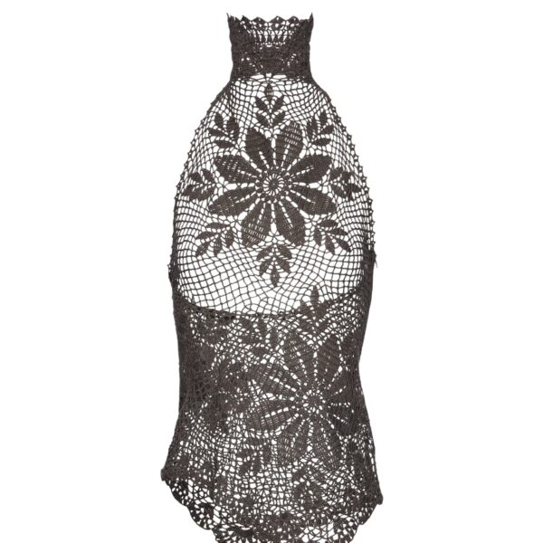 Magda Butrym Crochet cotton halter top in brown