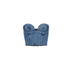 Magda Butrym Denim bustier top in dark blue