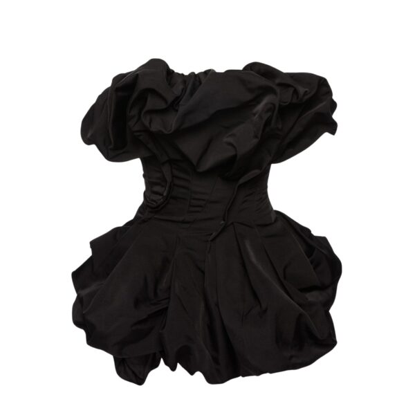 Magda Butrym Draped bubble-hem blouse in black