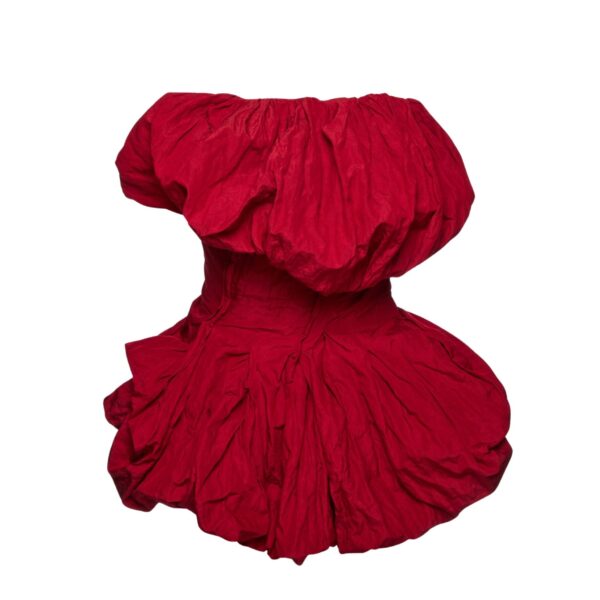 Magda Butrym Draped bubble-hem blouse in red