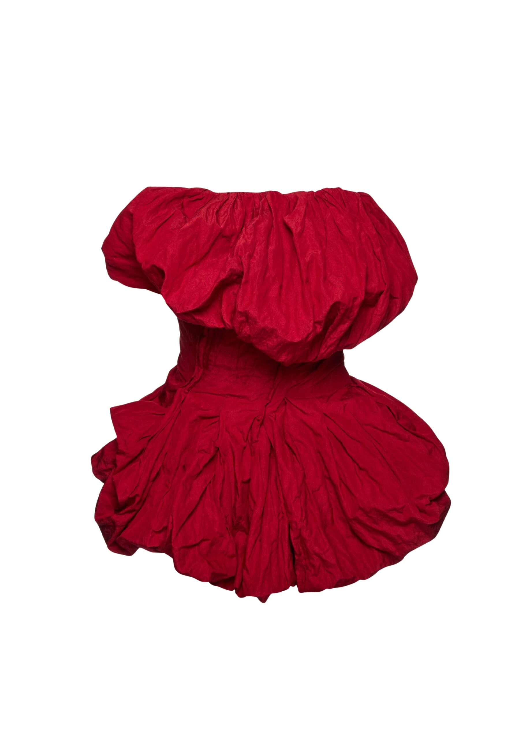 Magda Butrym Draped bubble-hem blouse in red