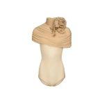Magda Butrym Draped cape-effect cupro bodysuit in beige