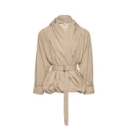 Magda Butrym Draped collar cotton jacket in beige