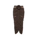 Magda Butrym Draped flower-detail midi skirt in brown
