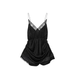 Magda Butrym Draped lace-trim slip mini dress in black