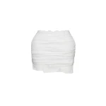 Magda Butrym Draped mini skirt with lace trim in white