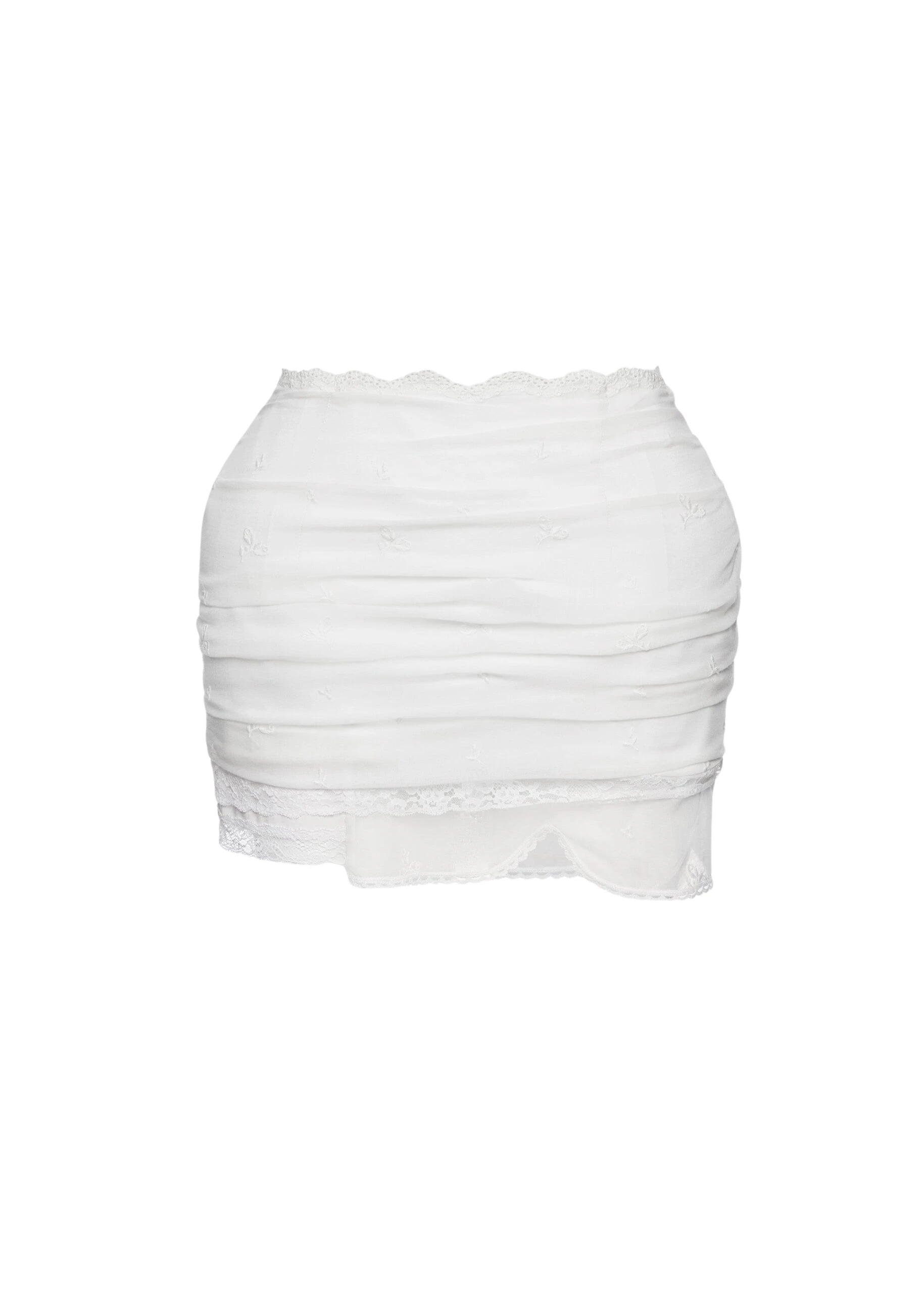 Magda-Butrym-Draped-mini-skirt-with-lace-trim-in-white-scaled19873_nobg Magda Butrym Draped mini skirt with lace trim in white