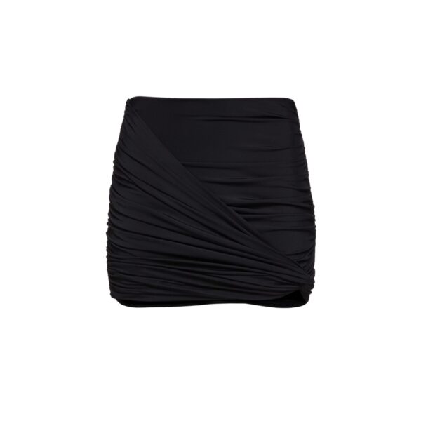 Magda Butrym Draped mini swim skirt in black