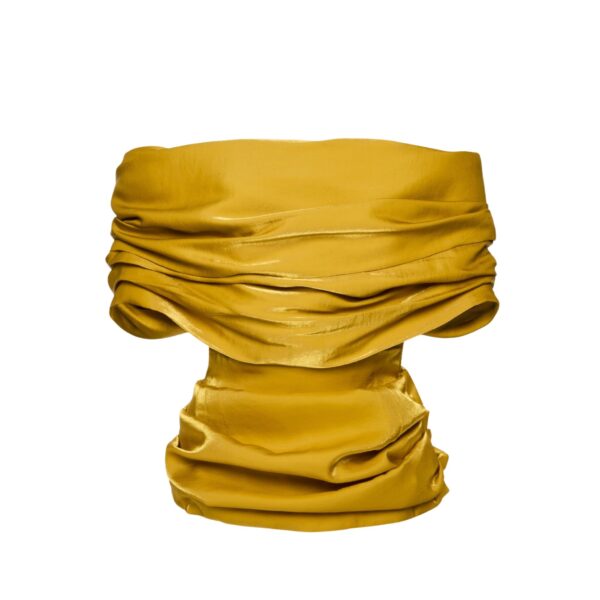 Magda Butrym Draped satin blouse in gold