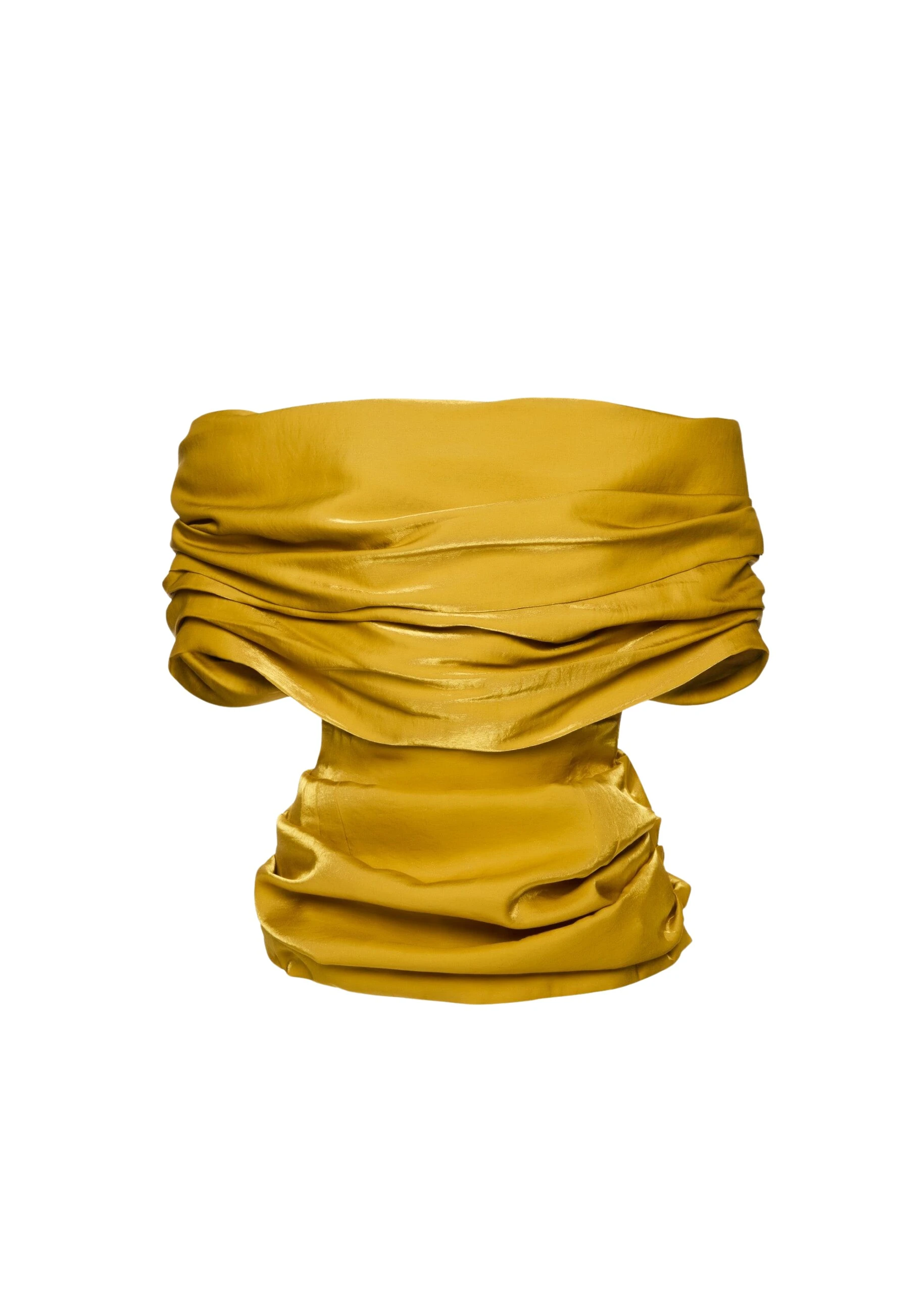 Magda Butrym Draped satin blouse in gold