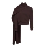 Magda Butrym Draped scarf sweatshirt in brown