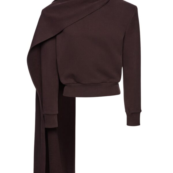 Magda Butrym Draped scarf sweatshirt in brown