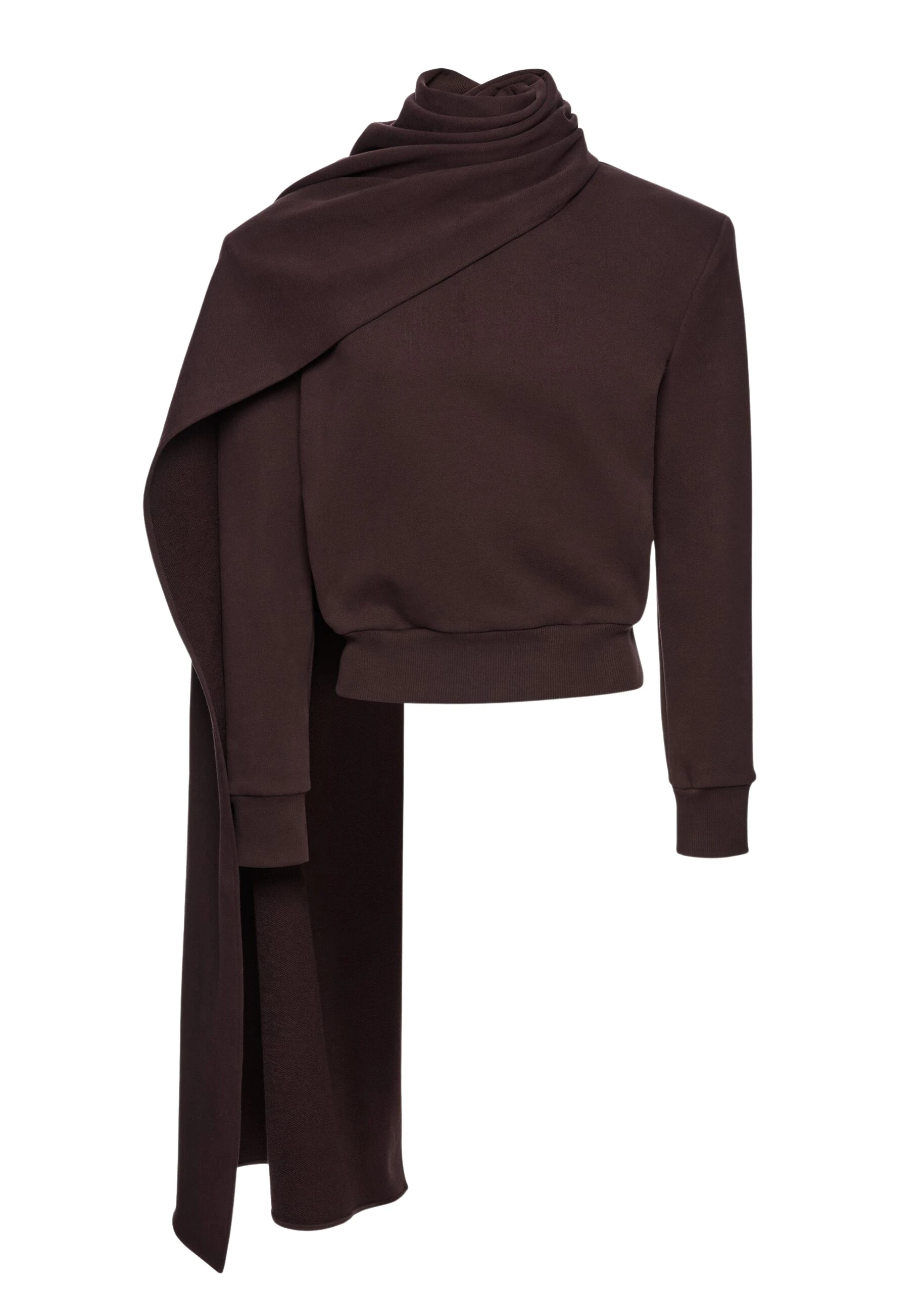 Magda-Butrym-Draped-scarf-sweatshirt-in-brown-scaled13335_nobg Magda Butrym Draped scarf sweatshirt in brown