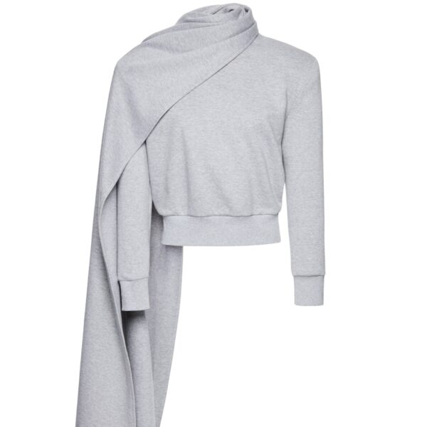 Magda Butrym Draped scarf sweatshirt in grey