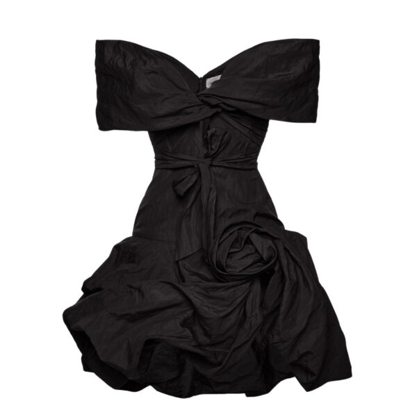 Magda Butrym Draped shawl-collar midi dress in black