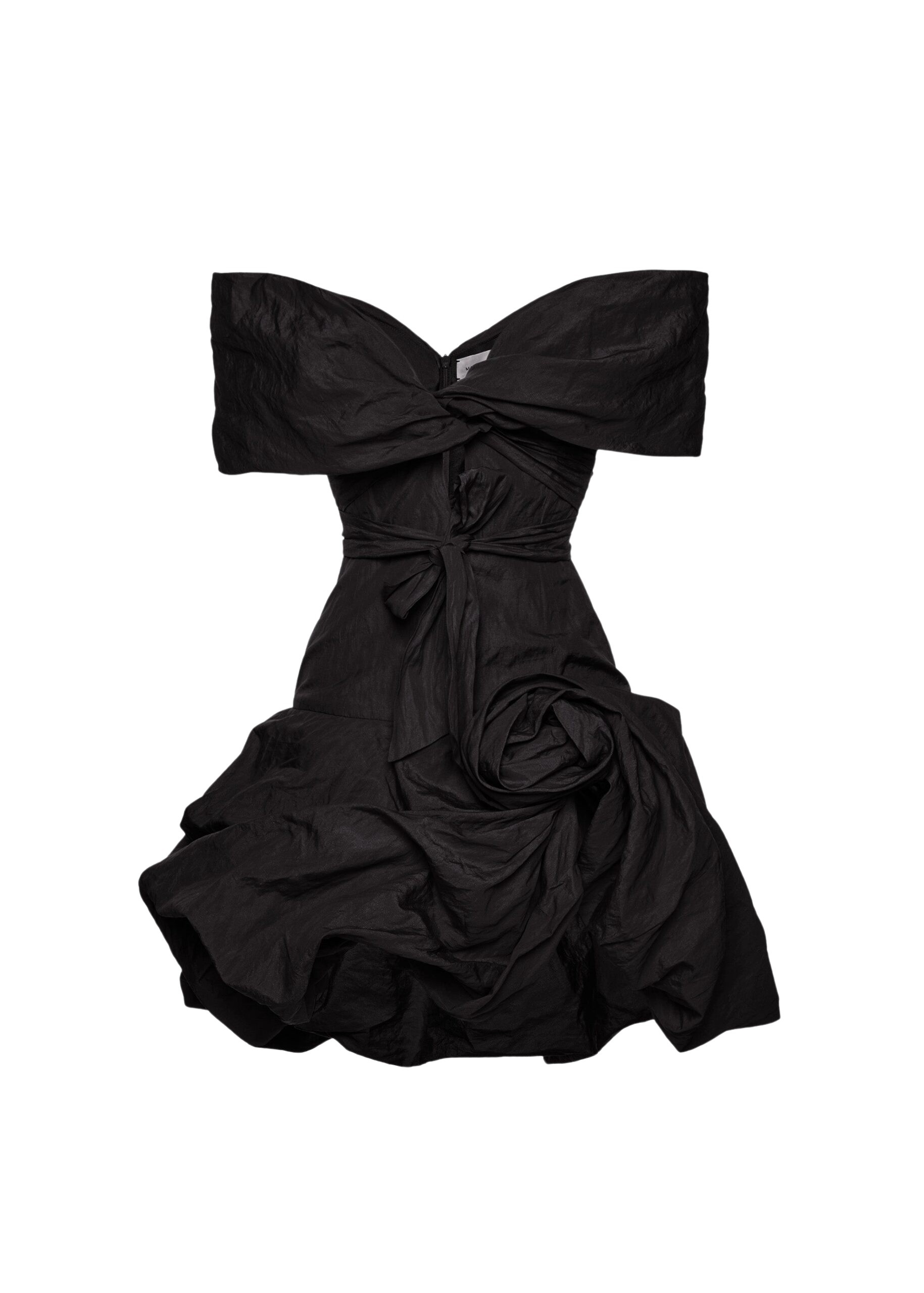 Magda Butrym Draped shawl-collar midi dress in black