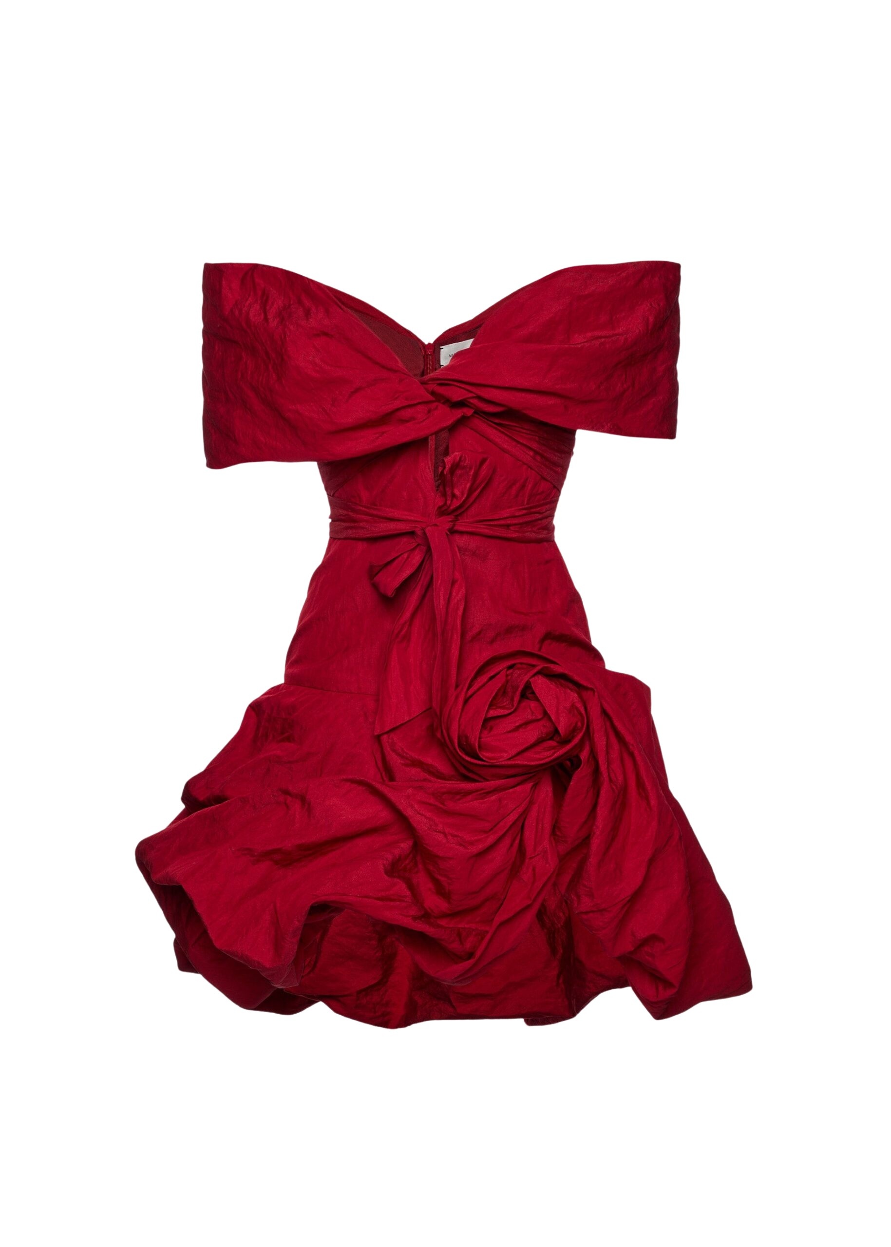 Magda Butrym Draped shawl-collar midi dress in red