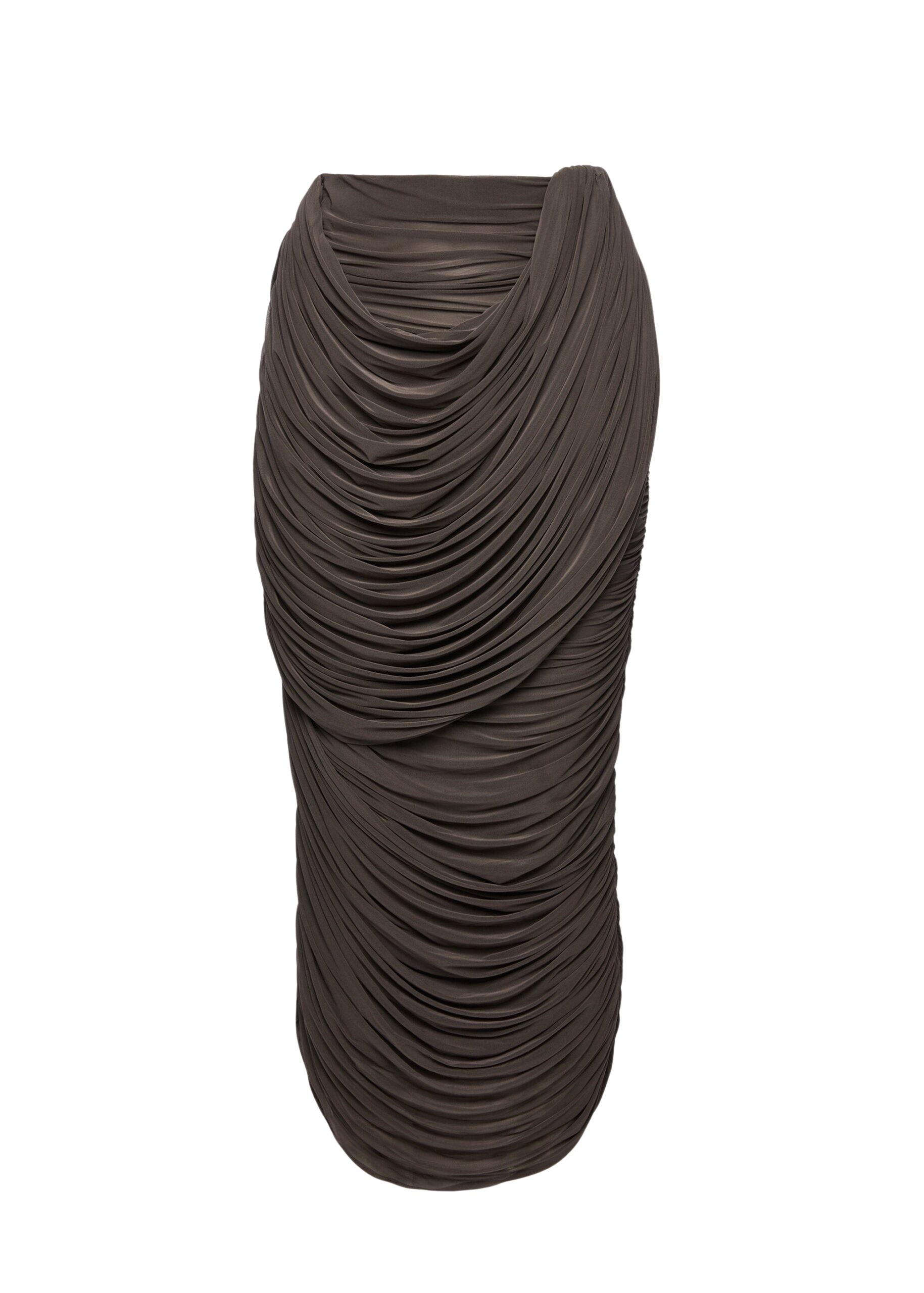 Magda Butrym Draped silk midi skirt in brown