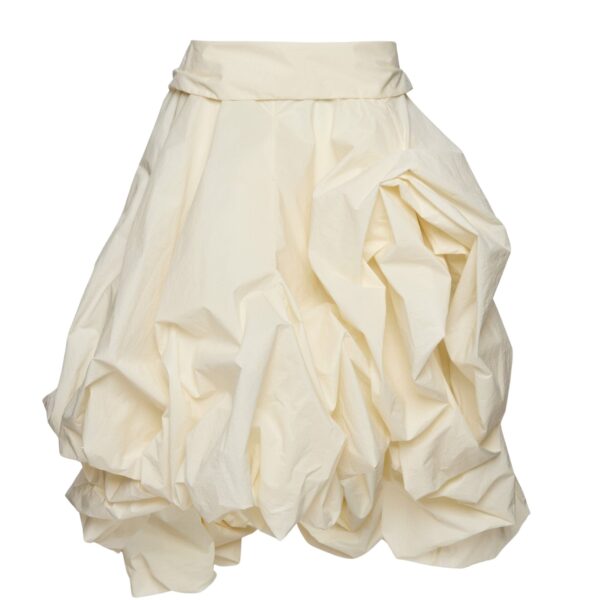 Magda Butrym Draped skirt with sculptural volume in cream