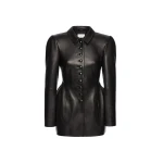 Magda Butrym Elongated leather blazer in black