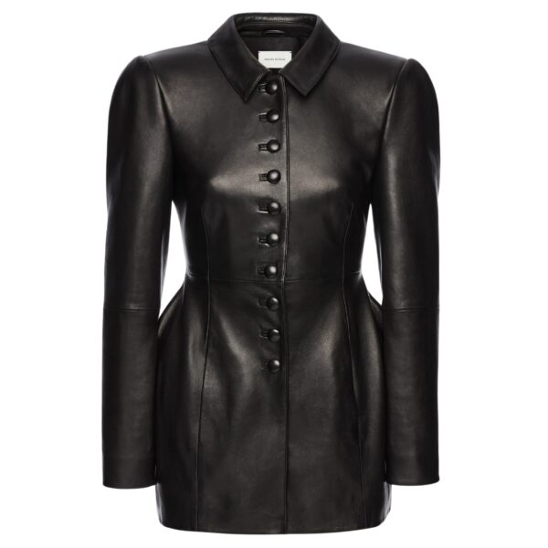 Magda Butrym Elongated leather blazer in black