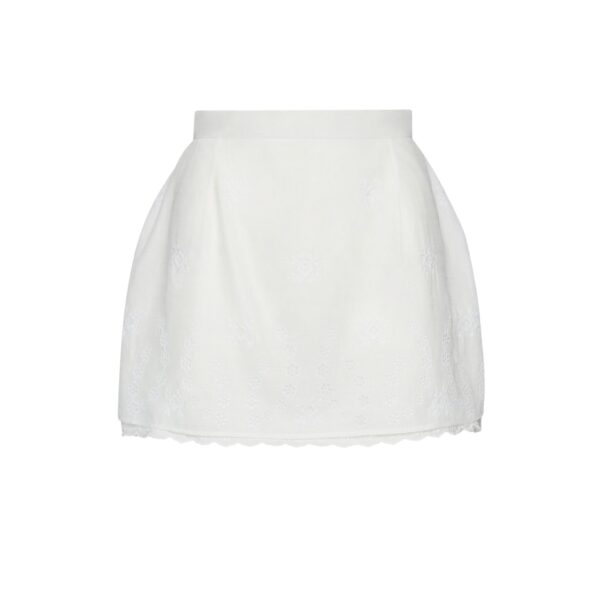 Magda Butrym Embroidered cotton-linen mini skirt in white