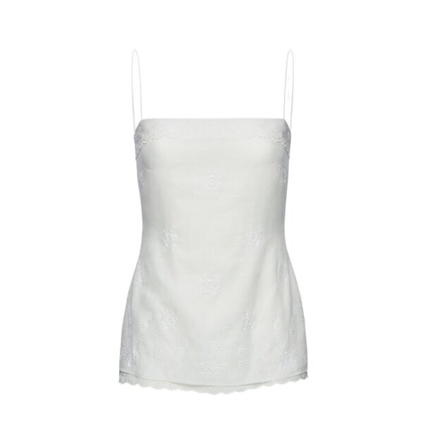 Magda Butrym Embroidered lace top in white